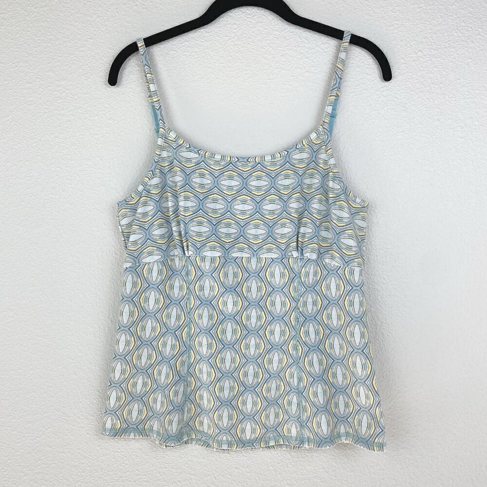 Royal Robbins Women Medium Honeycomb Strappy Tank Nile Blue Built In Bra UPF 50+